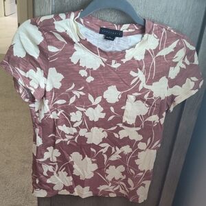 Sanctuary Mauve and Cream Floral Short Sleeve Tee